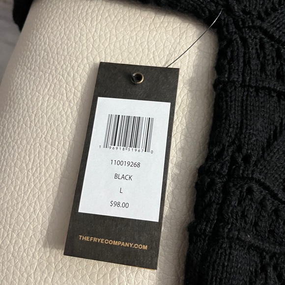 NWT - Frye Women's Oversized Pointelle Knit Open Front Cardigan - Size L - Picture 9 of 9